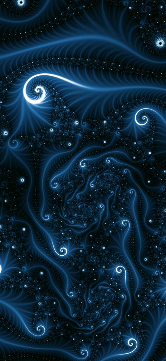 fractal, tangled, swirling, winding, glow, abstraction