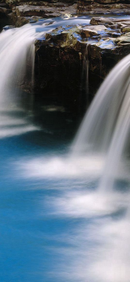 falls, stream, stones, water, blue, arkansas