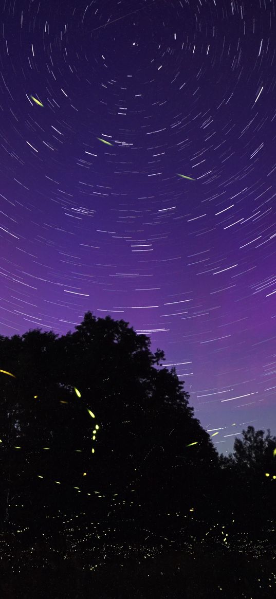 starry sky, night, blur, motion, long exposure