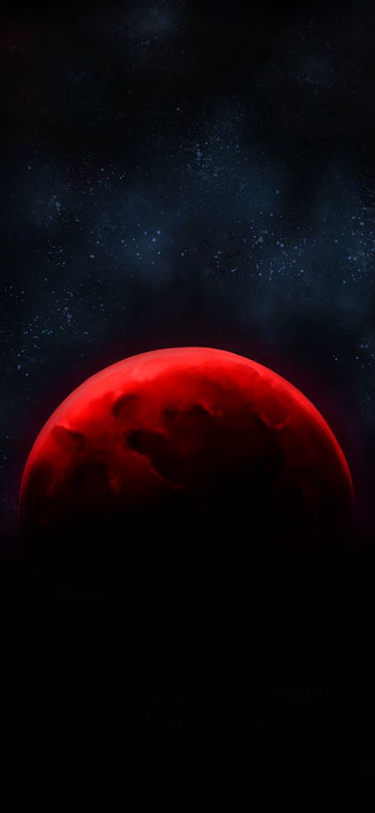 planet, red, shadow, space, art