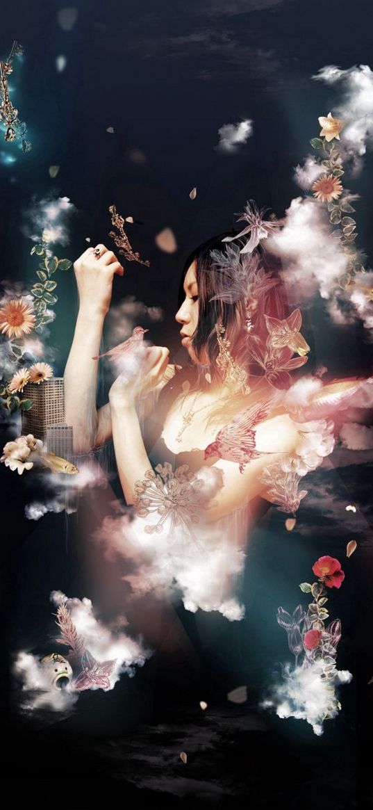 fwa, abstraction, smoke, girl