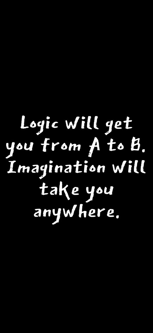 quote, logic, imagination, saying, phrase