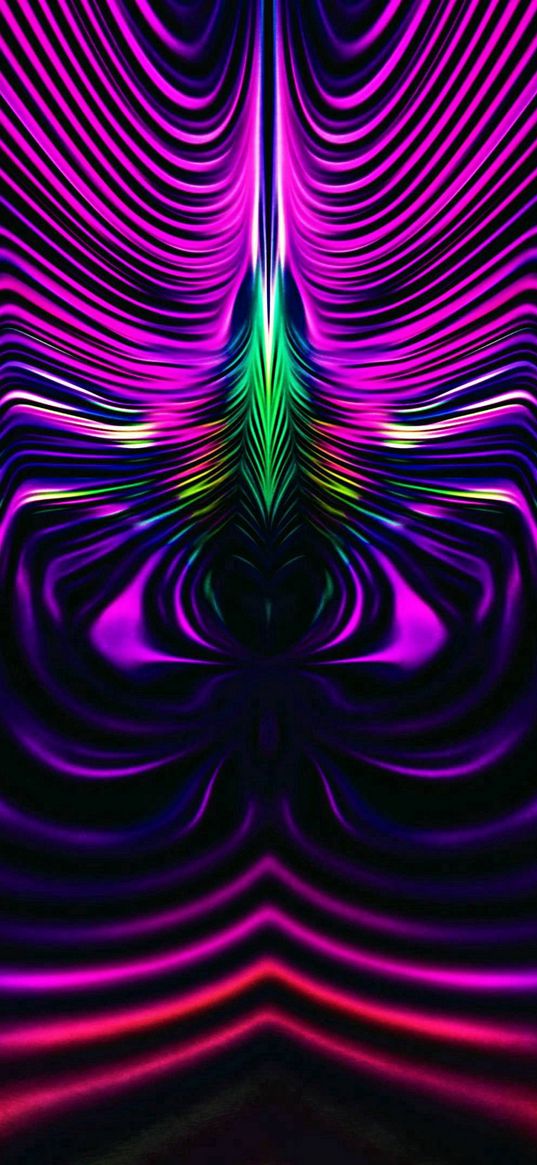 fractal, winding, wavy, purple, abstraction