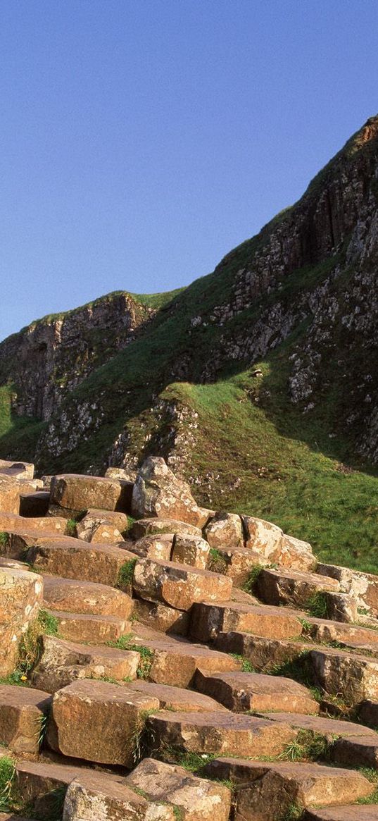 giants causeway, county antrim, ireland, mountain, stones