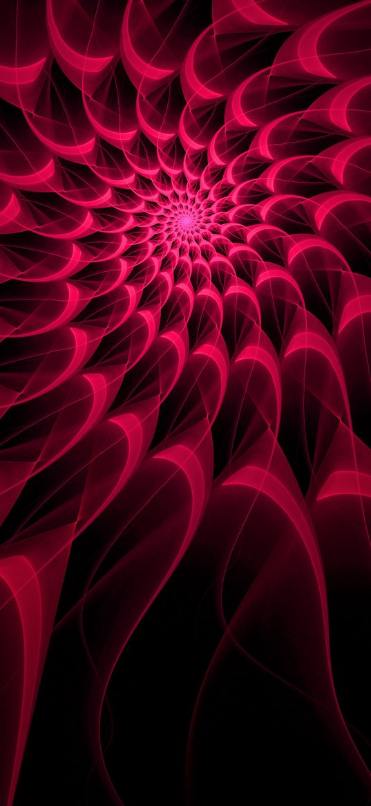 spiral, swirling, pink, glow, fractal