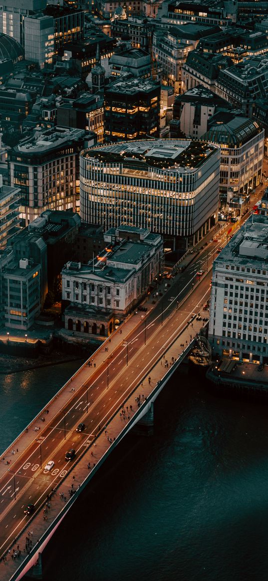 city, aerial view, buildings, bridge, architecture, urban