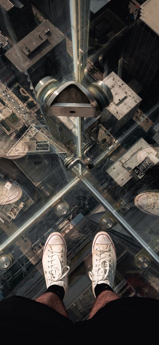 buildings, aerial view, lift, transparent, glass, overview