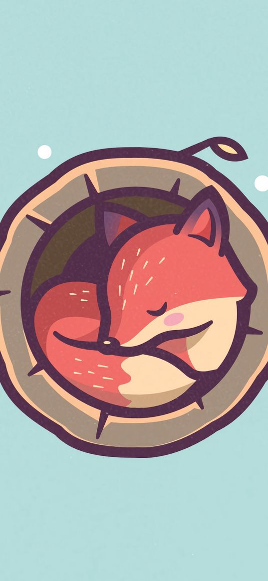 fox, hollow, sleep, art, vector