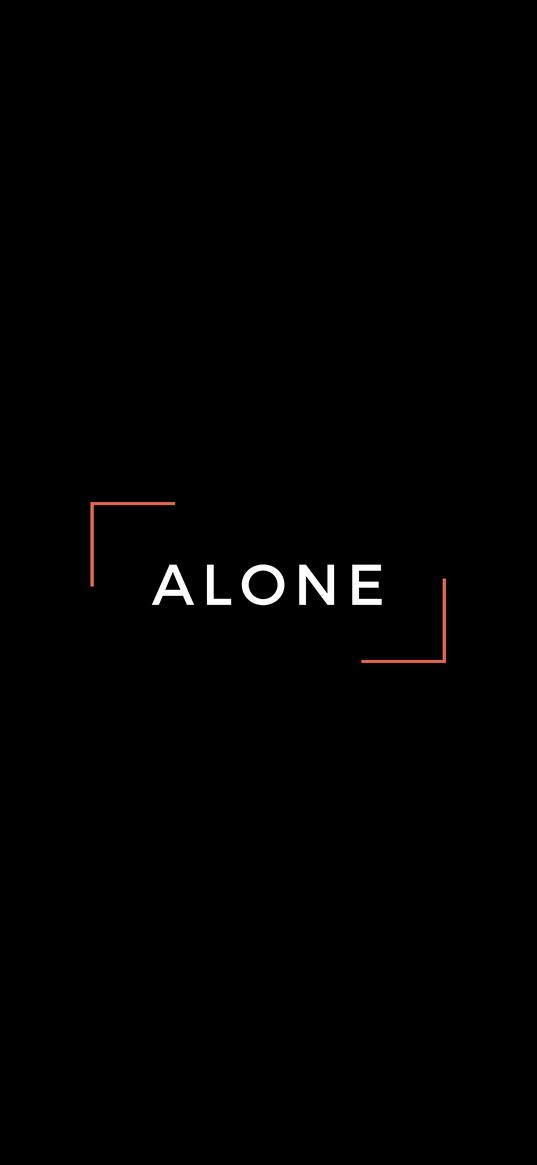 alone, word, inscription, minimalism