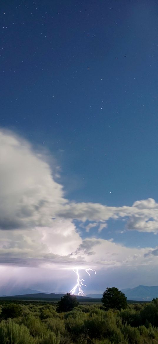 lightning, clouds, thunderstorm, landscape, nature