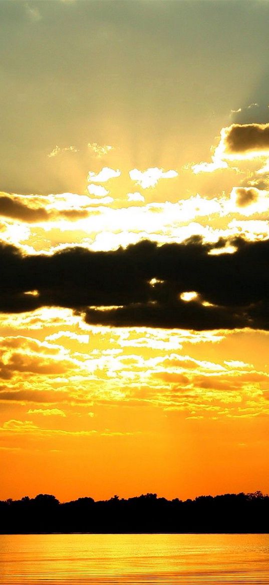 clouds, decline, shade, light, water