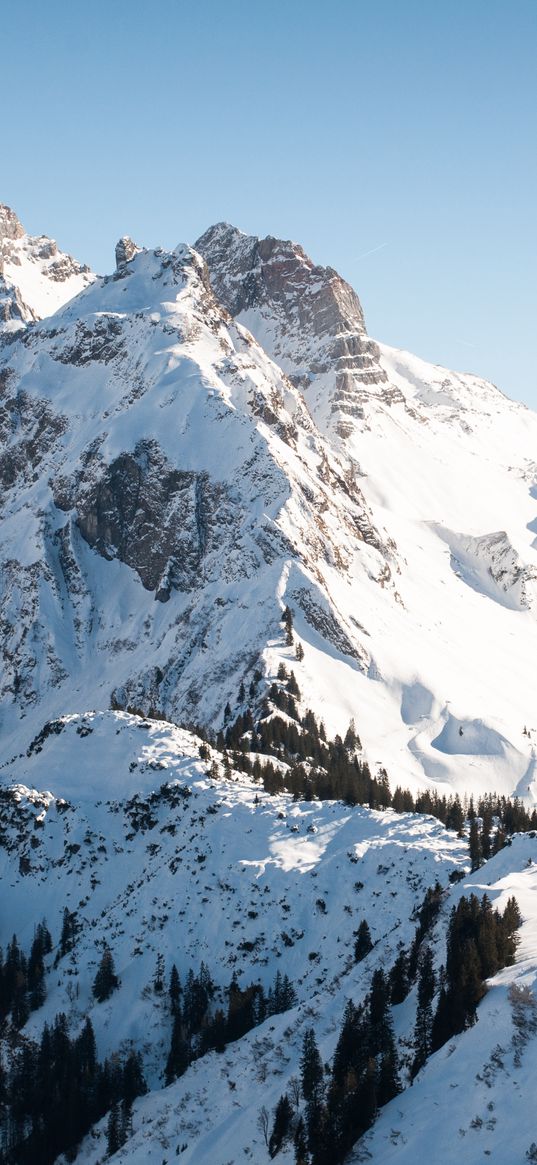 mountains, snow, snowy, peaks, mountain range