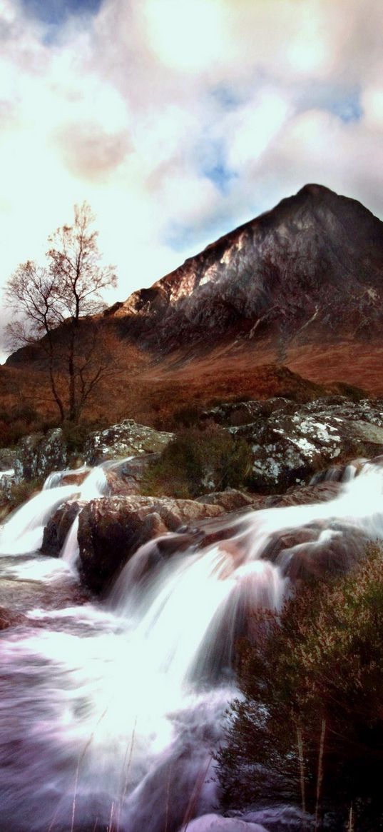 mountain river, stream, top