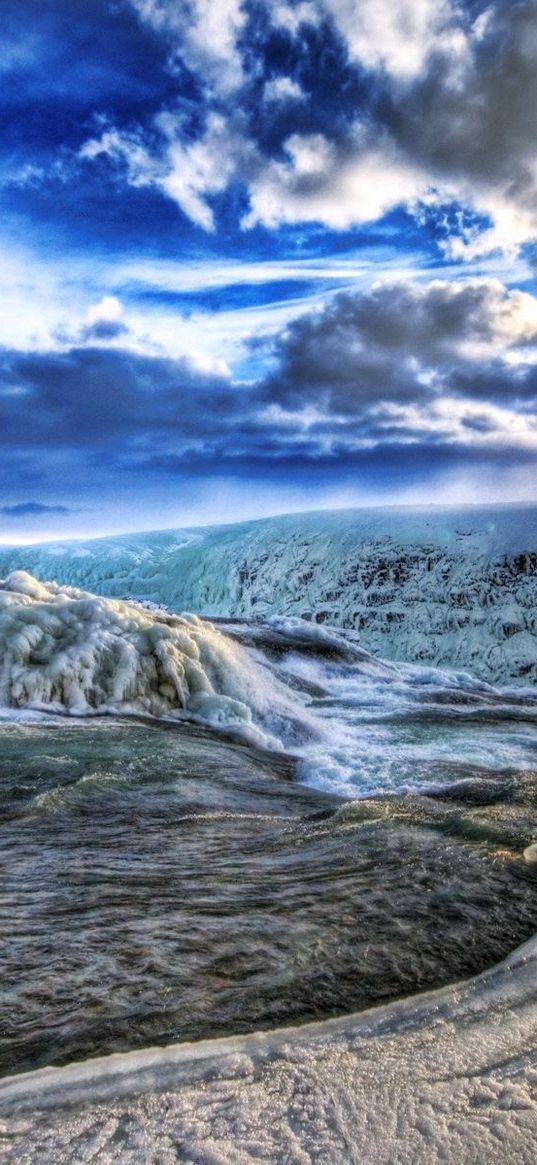 glaciers, cold, mountains, winter, hdr