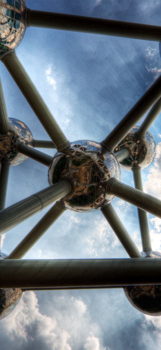 structure, ball, shape, sky, clouds