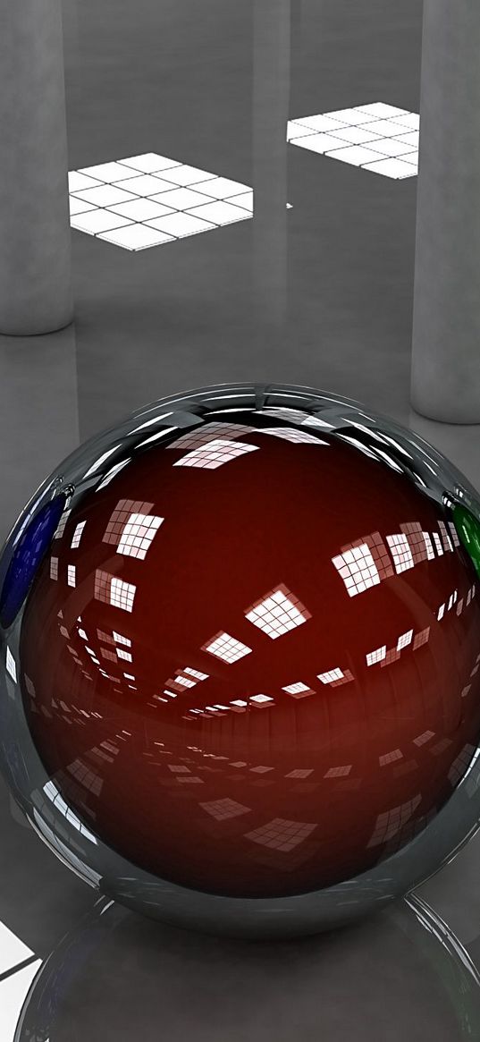 ball, colored, shape, surface, lights, glass