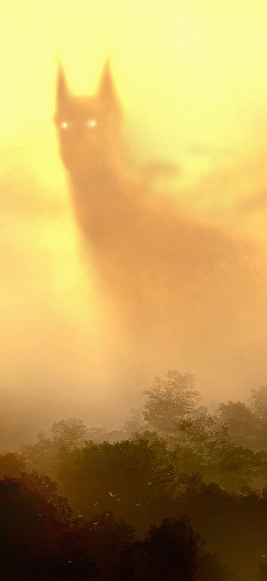 ghost, sky, illusion, fog, trees