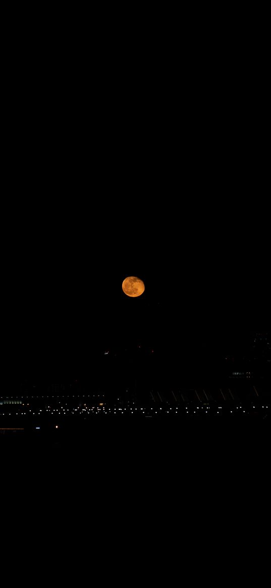 moon, full moon, night city, night