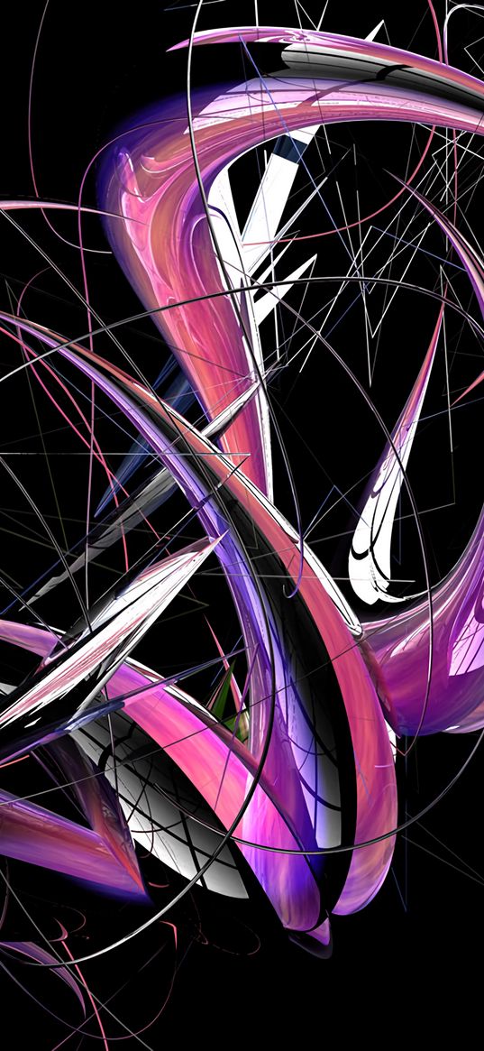 tangled, meandering, lines, fractal, abstraction