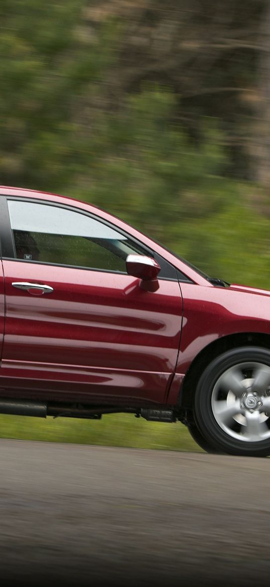 acura, rdx, red, jeep, side view, cars, speed, nature