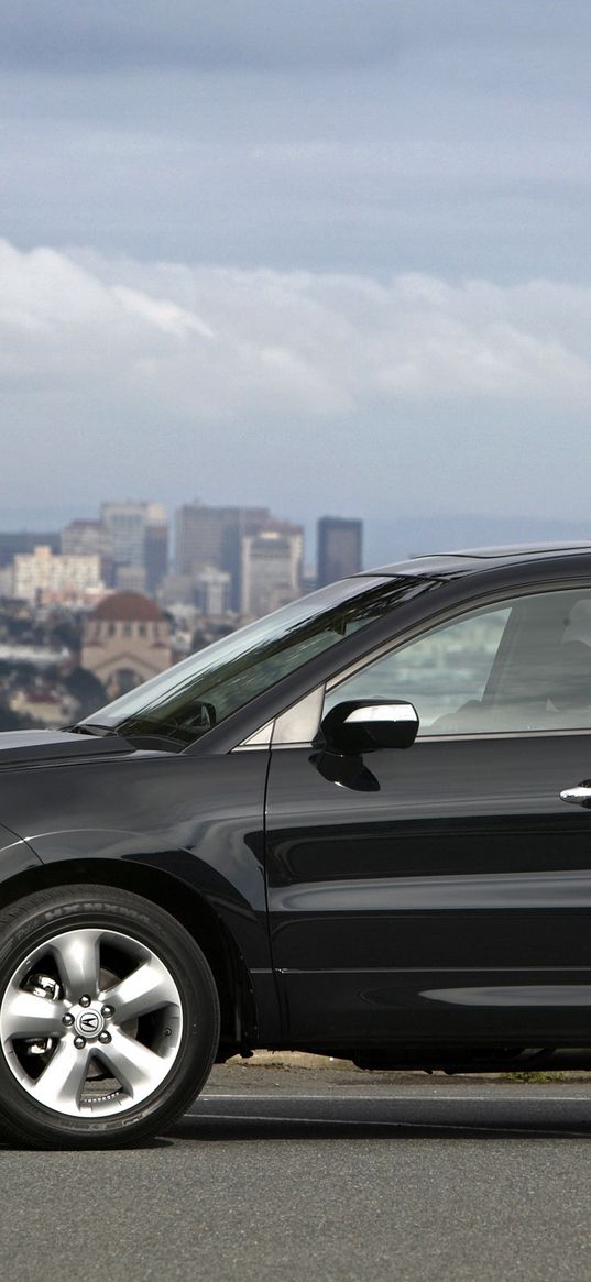 acura, rdx, black, jeep, side view, style, cars, sky, city