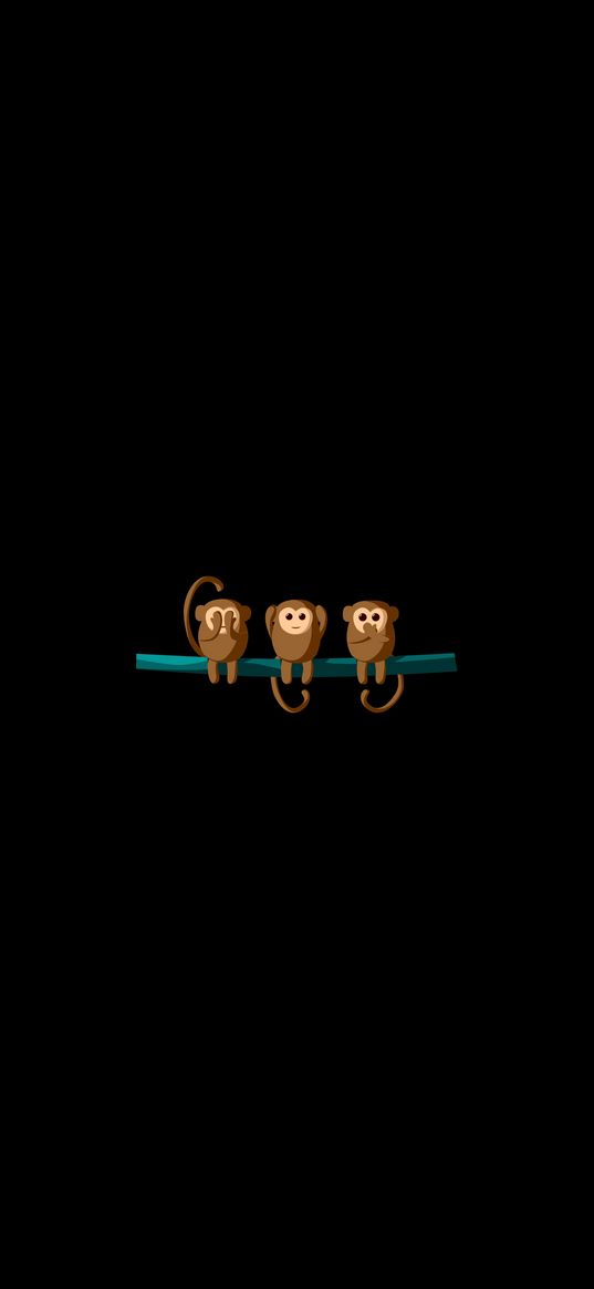 monkeys, branch, art, vector