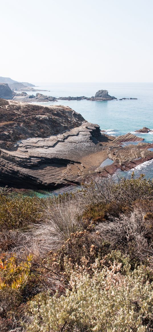 coast, sea, aerial view, cliffs, landscape