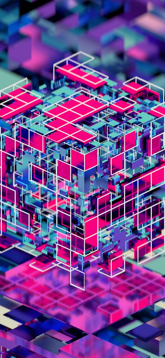 cube, colorful, 3d, volume