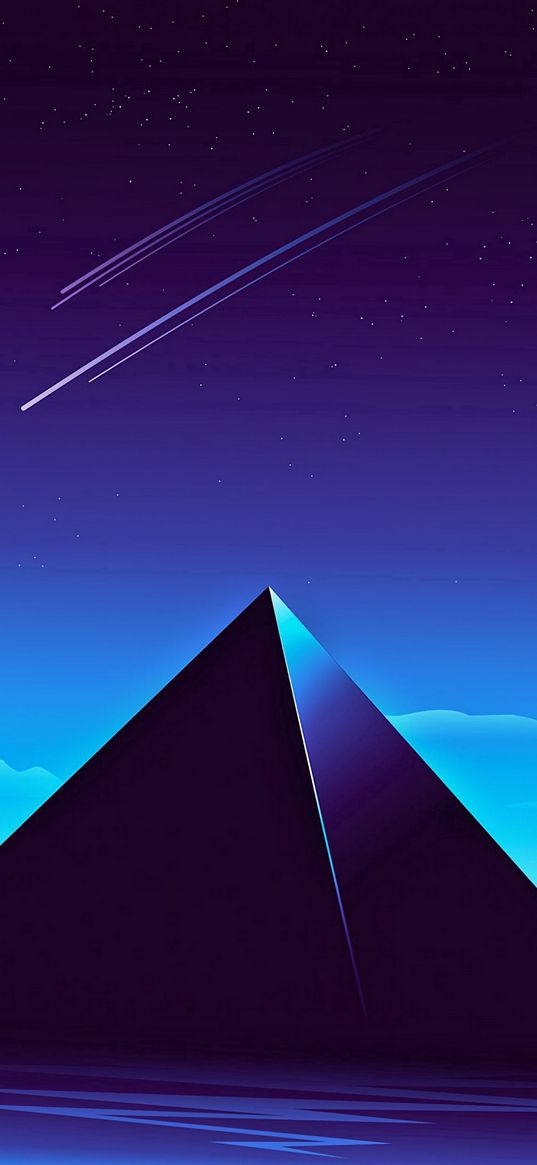 pyramids, starry sky, night, dark