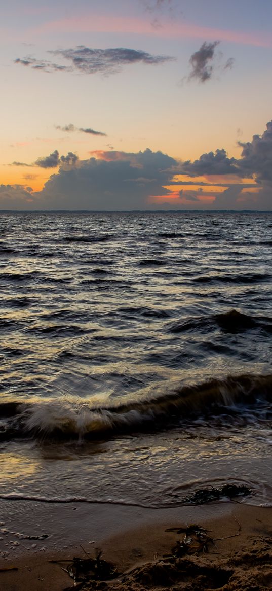 waves, tide, beach, foam