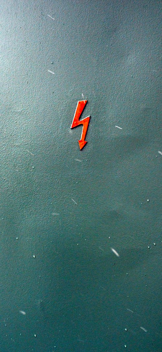 sign, danger, lightning, door, wall