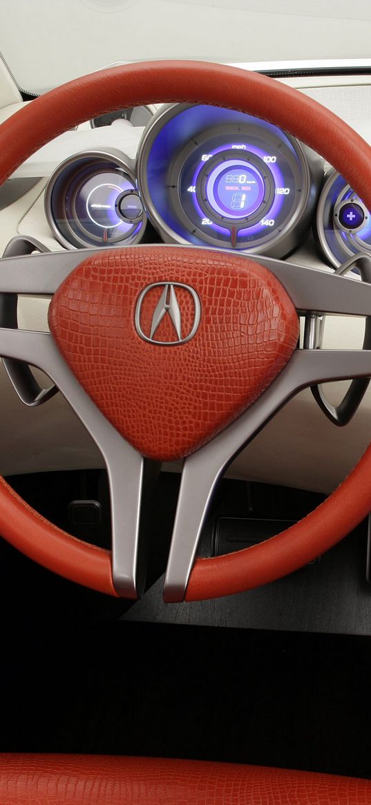 acura, rd-x, concept, 2005, salon, interior, steering wheel, speedometer