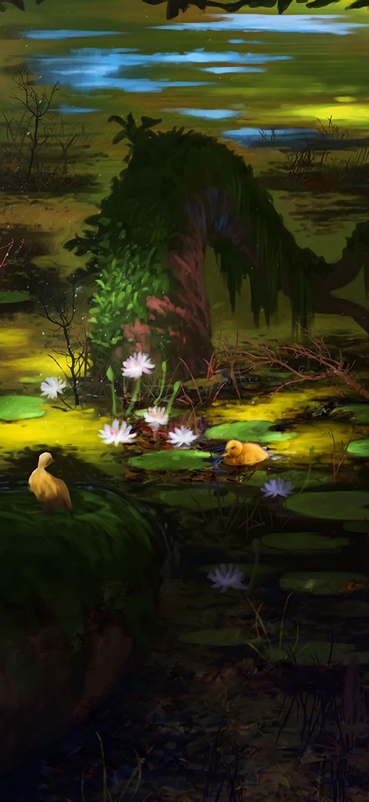 lotus, swamp, dark