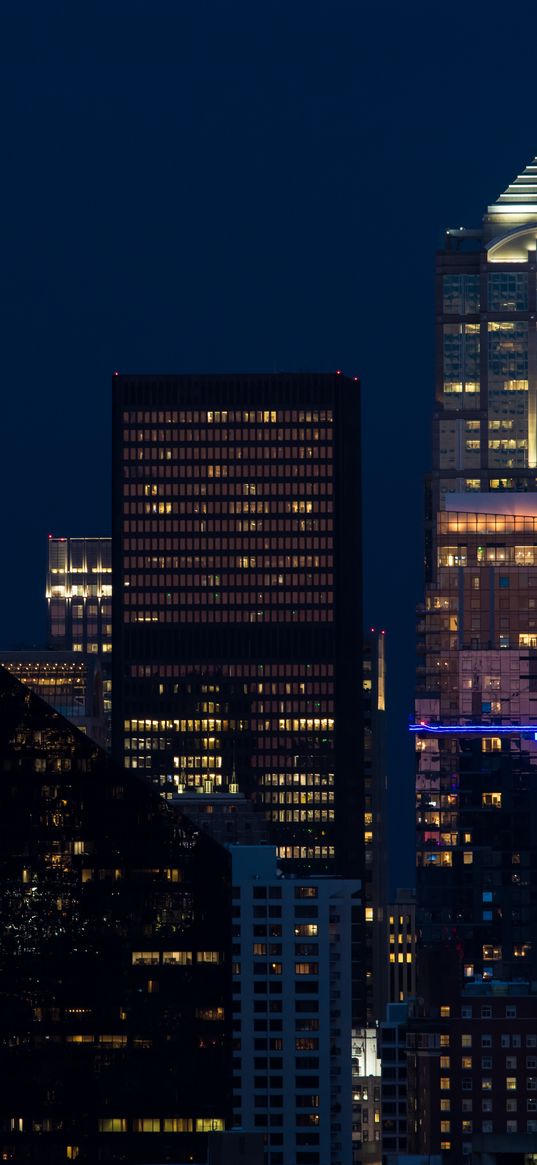 city, night, building, lantern