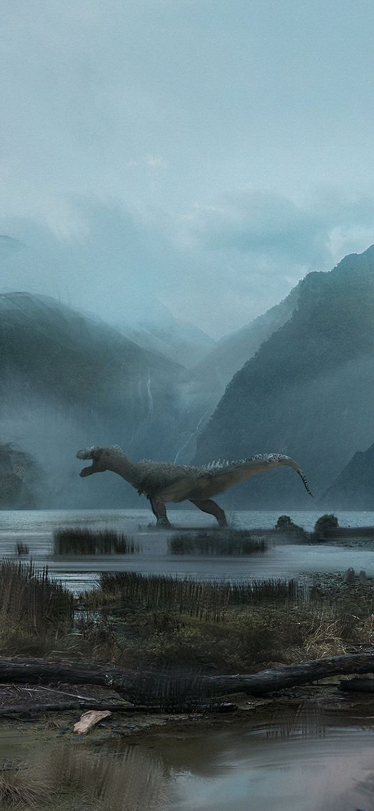 dinosaur, mountains, art