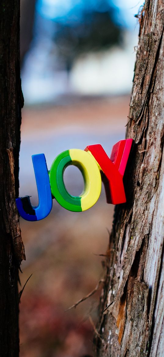 inscription, words, joy, trees