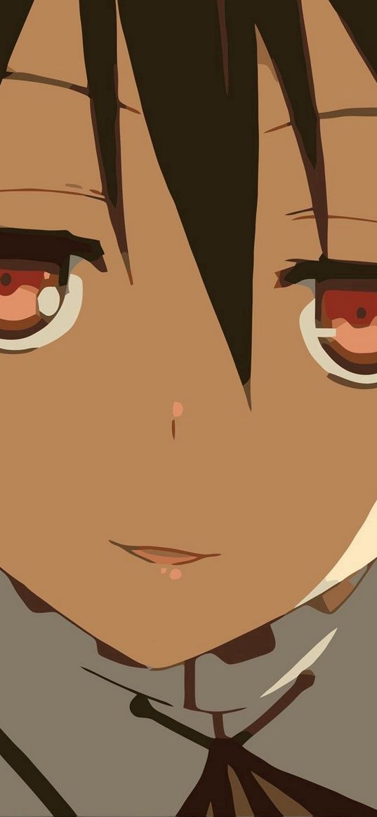 anime, girl, closeup, eyes