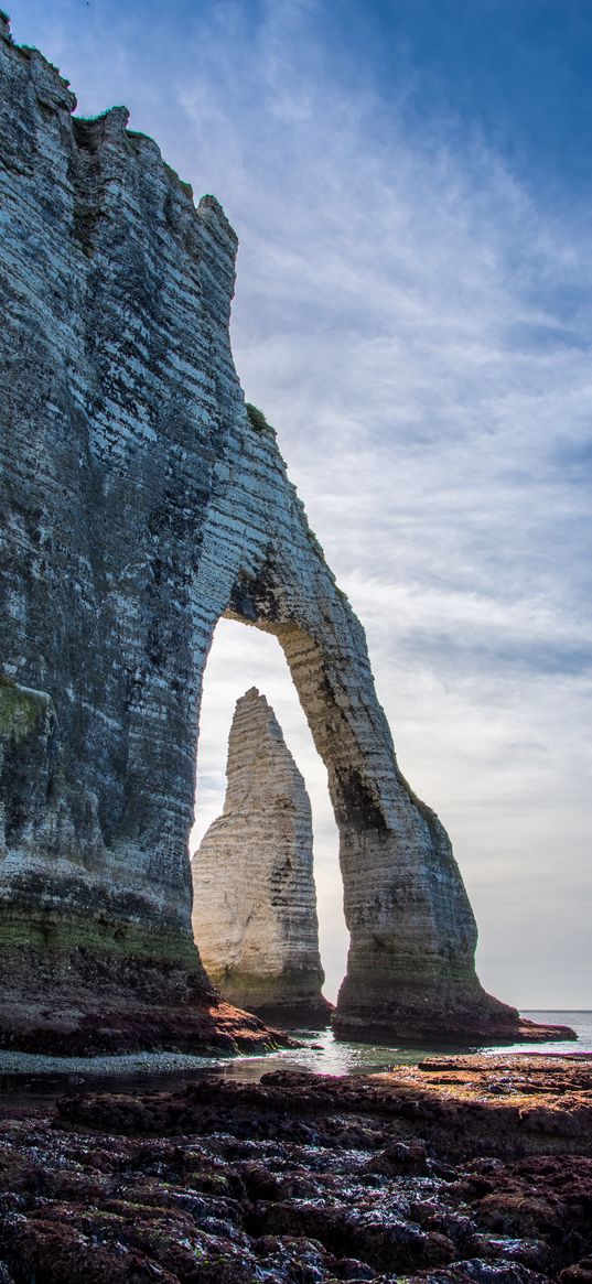 cliffs, arch, beach, coast