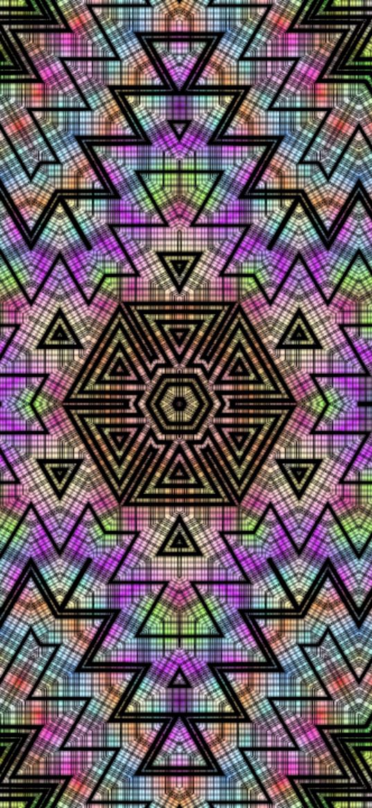 kaleidoscope, zigzags, patterns