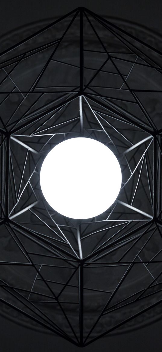 circle, glow, hexagon, geometry, dark