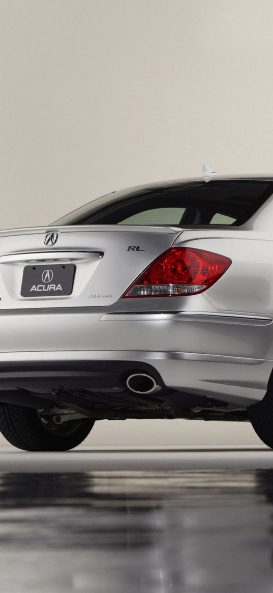 acura, rl, a-spec, metallic silver, rear view, style, auto, reflection, water