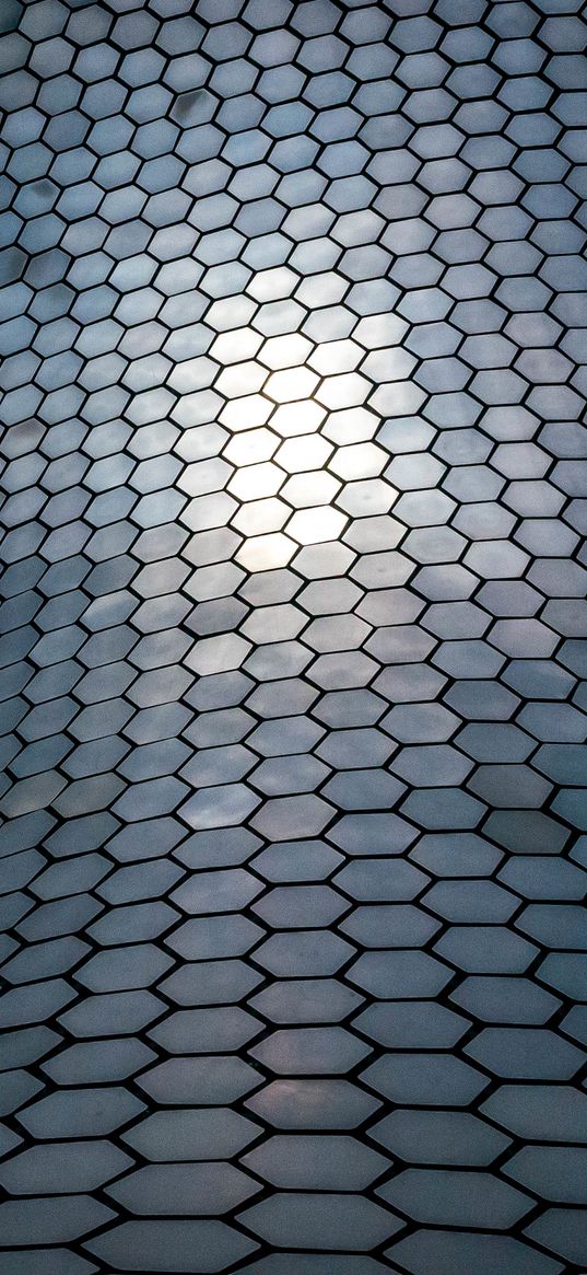 surface, honeycomb, hexagon, fragments