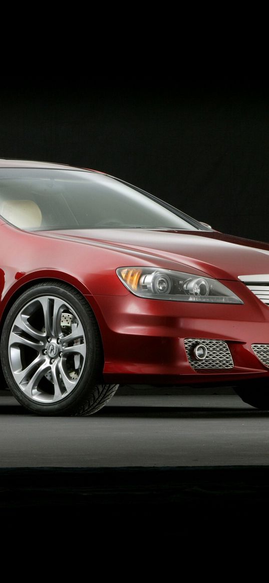 acura, rl, concept, 2005, red, side view, style, cars