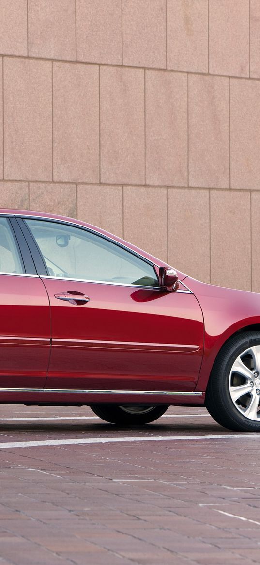 acura, rl, 2008, red, side view, sedan, style, cars