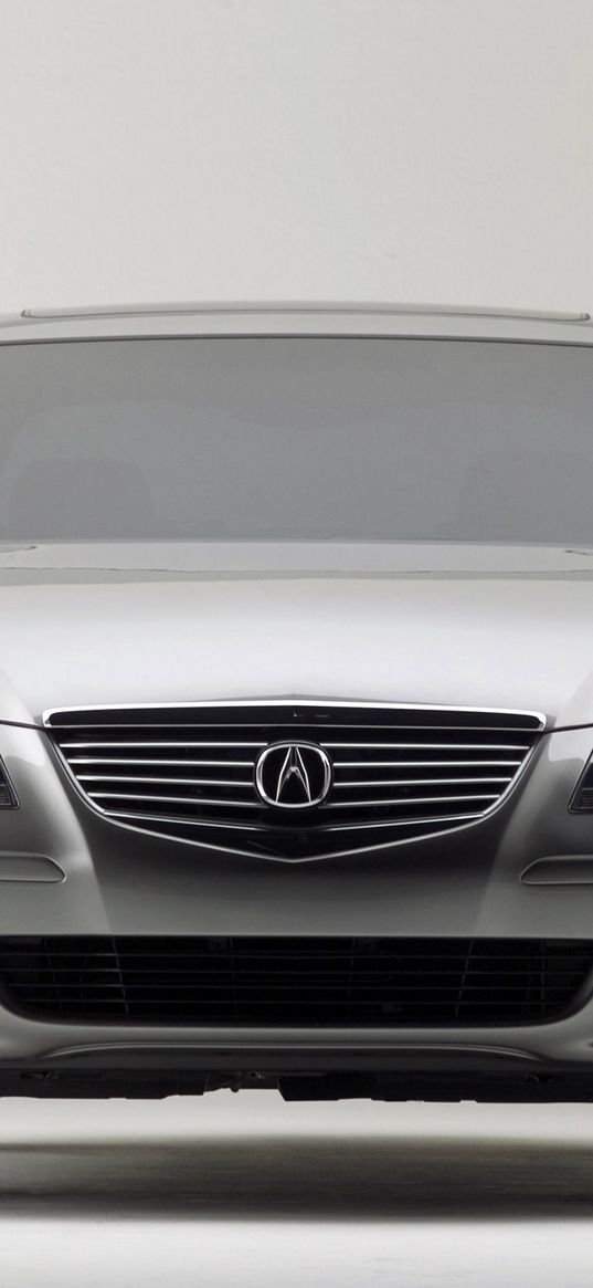 acura, rl, concept, silver metallic, front view, style, cars