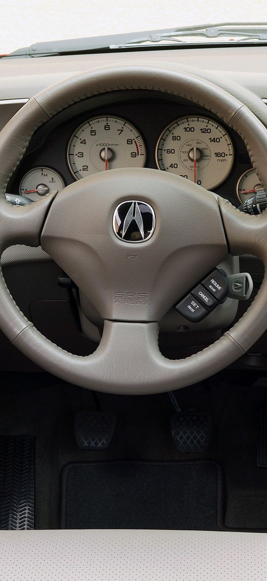 acura, rsx, 2005, salon, interior, steering wheel, speedometer