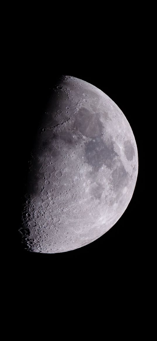 moon, craters, shadow, night