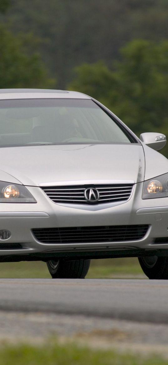 acura, rsx, gray metallic, front view, style, cars, asphalt, trees