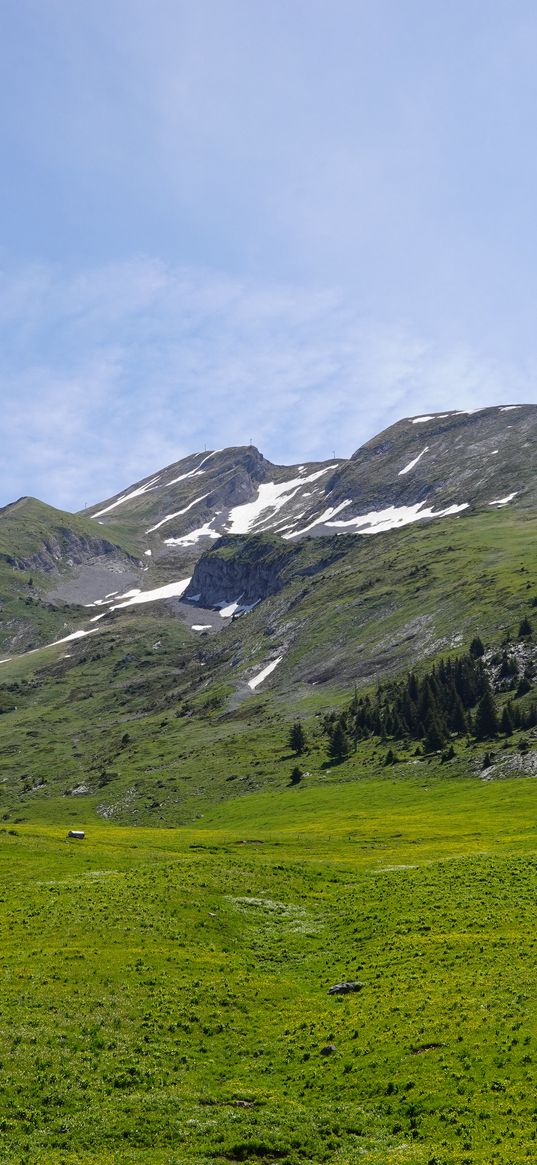 mountains, peaks, snow, snowy, vast