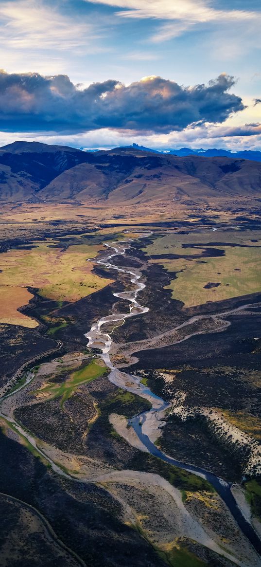 river, relief, mountains, landscape, argentina